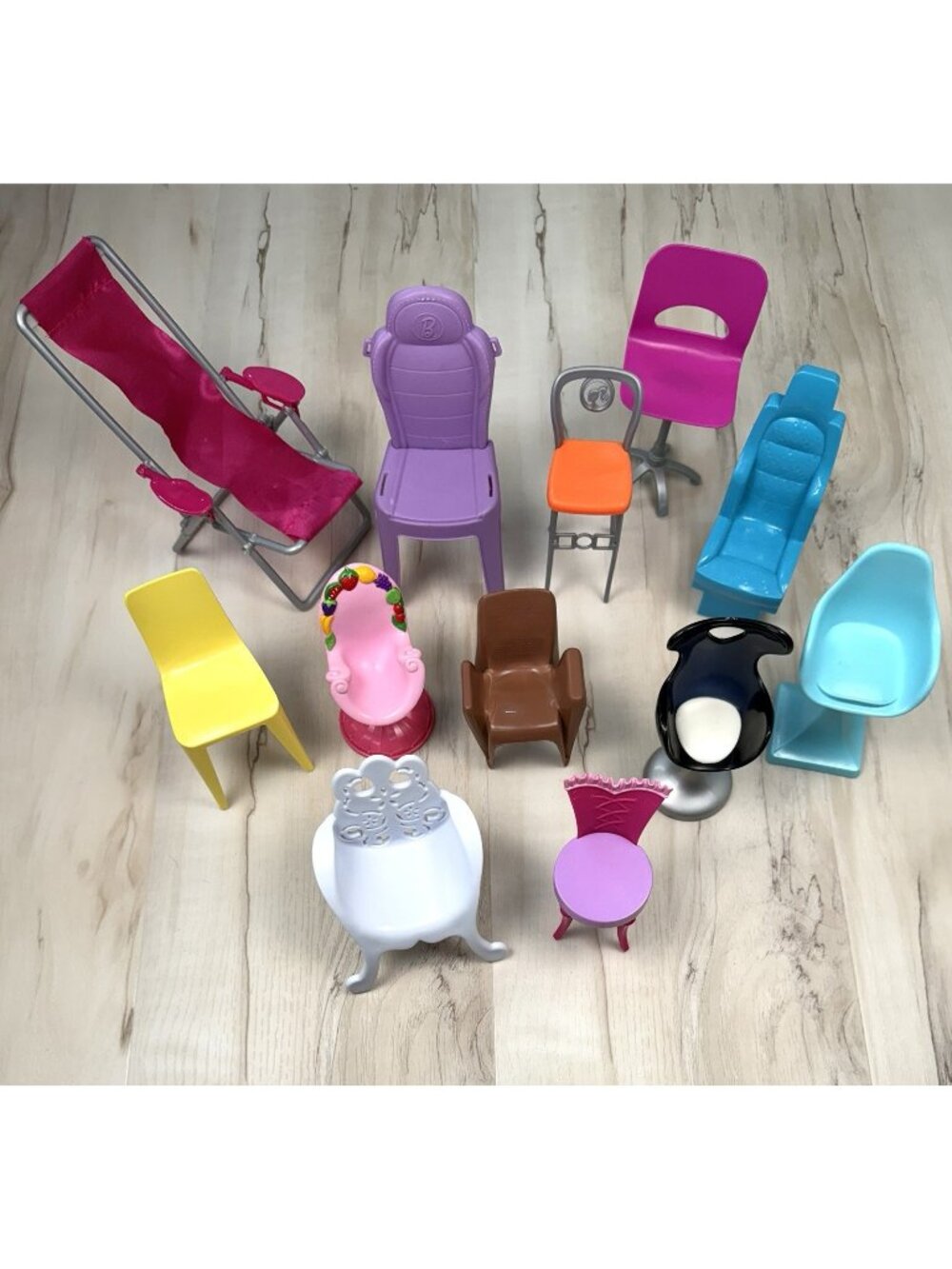 Lot 12 Various Mattel MGA Barbie Bratz Dora the Explorer Doll Dollhouse CHAIRS